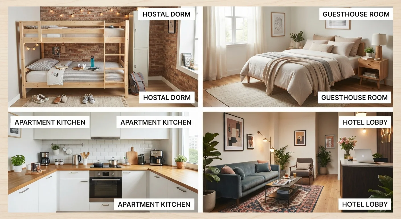 Accommodation Trade-Offs: Hostels, Guesthouses, Apartments, and Hotels Compared
