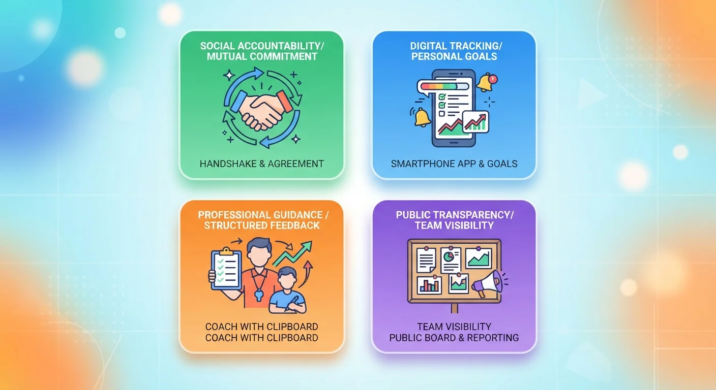 Accountability Systems Compared: Partners, Apps, Coaches, and Public Commitments