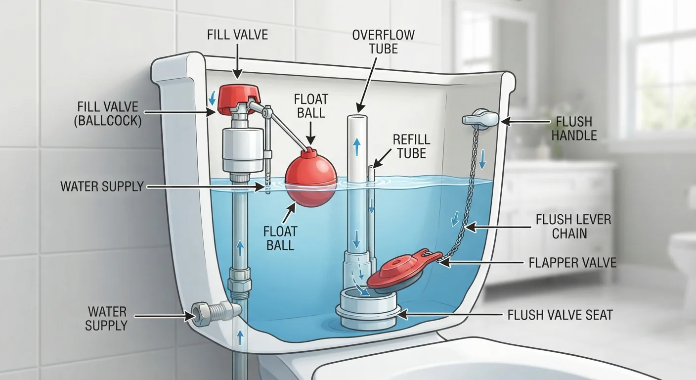 Fixing a Running Toilet: What's Actually Happening Inside the Tank